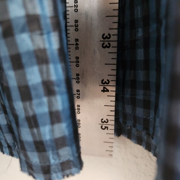 Free People Women's Sz. 6 Black & Blue Gingham Plaid Silk Wrap Dress - Picture 10 of 13